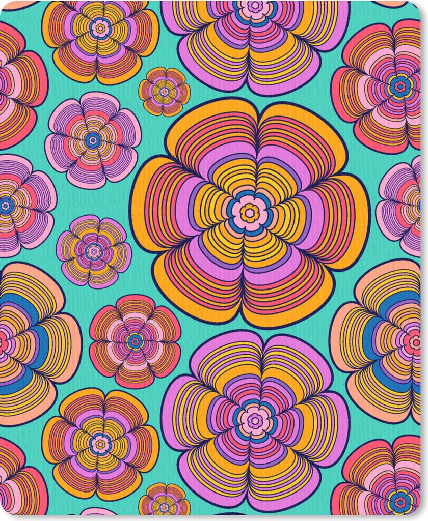 MuchoWow® Mauspad Mousepad Design - Flower Power - Farben Produktbild 