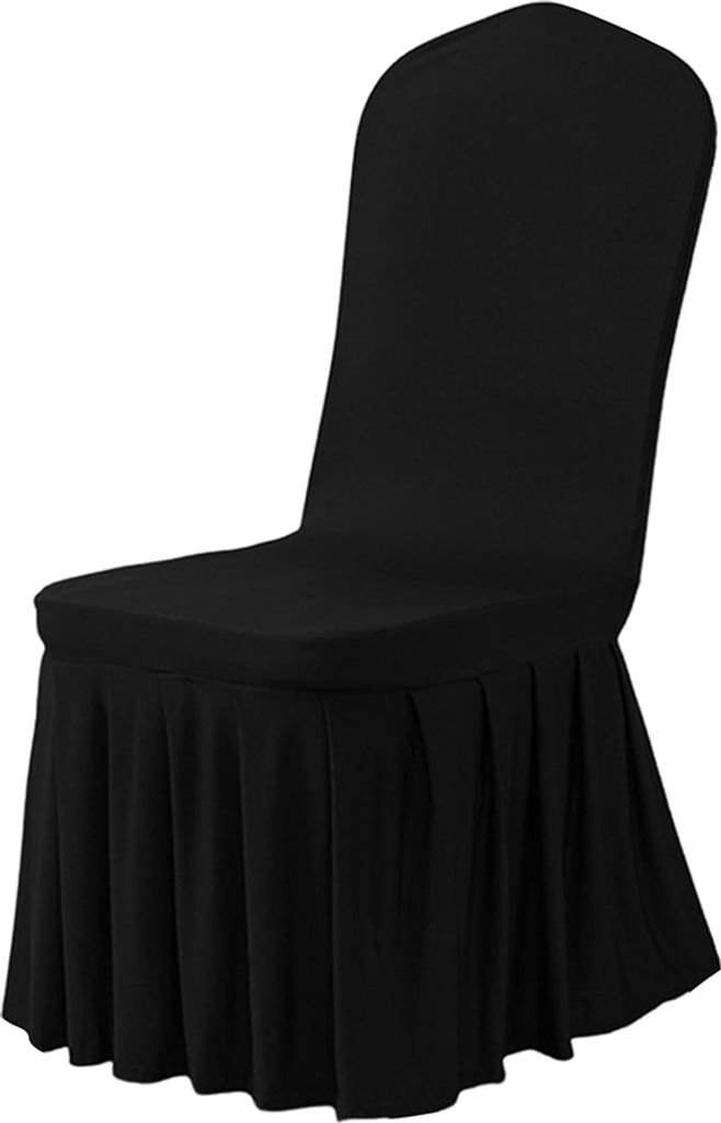 INF Dehnbare Plissierte Stuhlhussen (2er-Pack) Schwarz