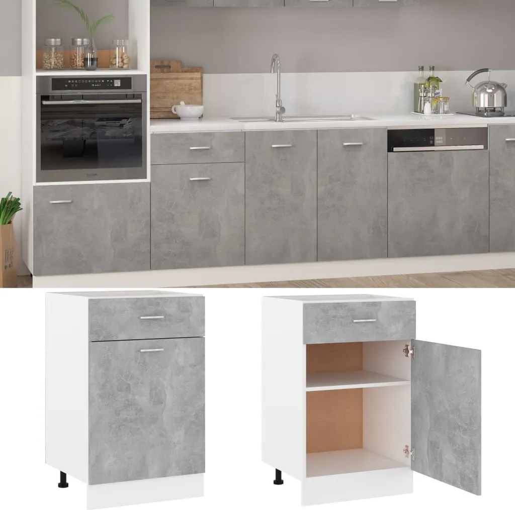 Cassettiera Urban Style vidaXL Grigio Cemento 50x46x81,5 cm Legno