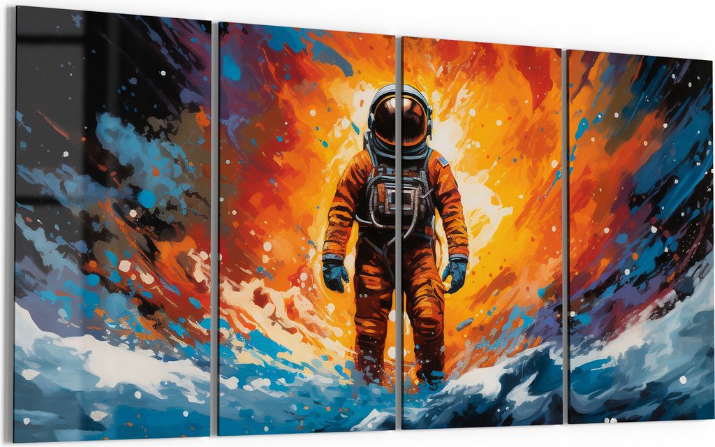 DEQORI Glasbild Echtglas 4x30x60 cm 'Kosmischer Traum' Wandbilder XXL groß