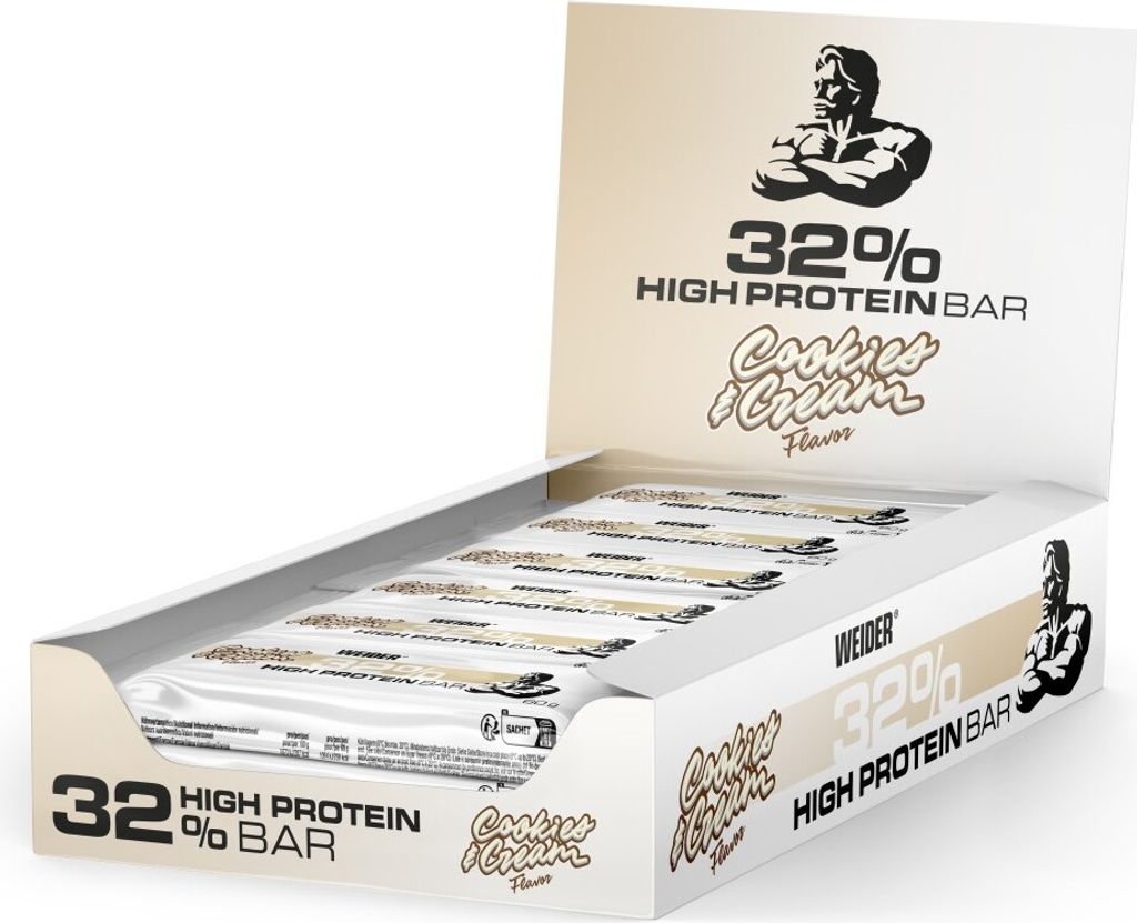 Weider 32% Protein Bar - 24 Riegel a 60g Cookies & Cream