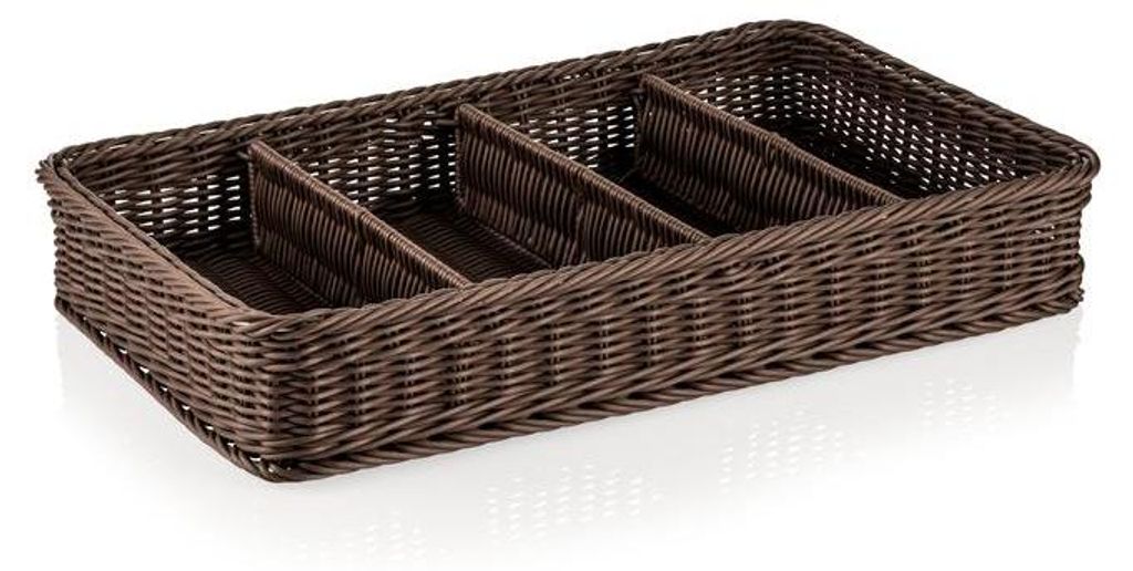 4x GN 1/1 Besteckkorb braun Gastro, Polypropylen