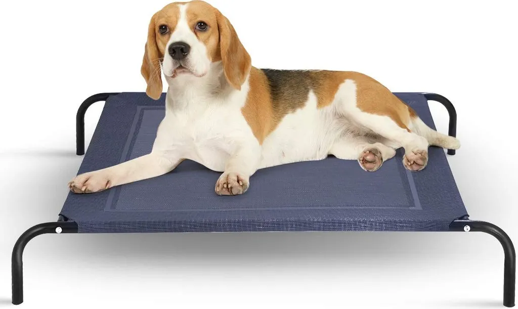 Lit pour chien robuste en métal 110cm - Couchage respirant et stable