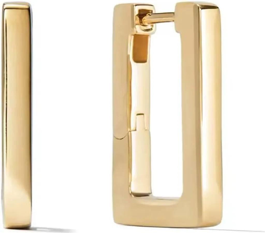 Boucles d'oreilles rectangulaires en or hypoallergénique pour peaux sensibles