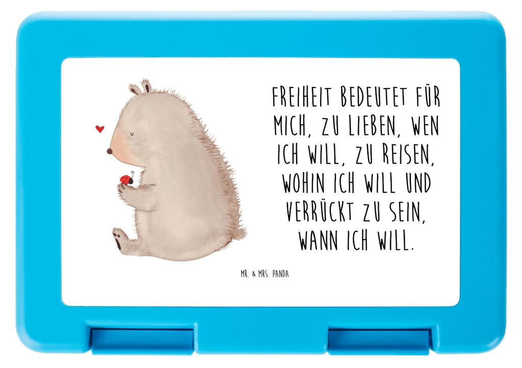 Mr. & Mrs. Panda Bento Box Bär Marienkäfer - Weiß - Geschenk, Motivation, Lunchbox, Liebe, Teddy, Frühstücksbox, Das Leben Ist schön, Bentobo...