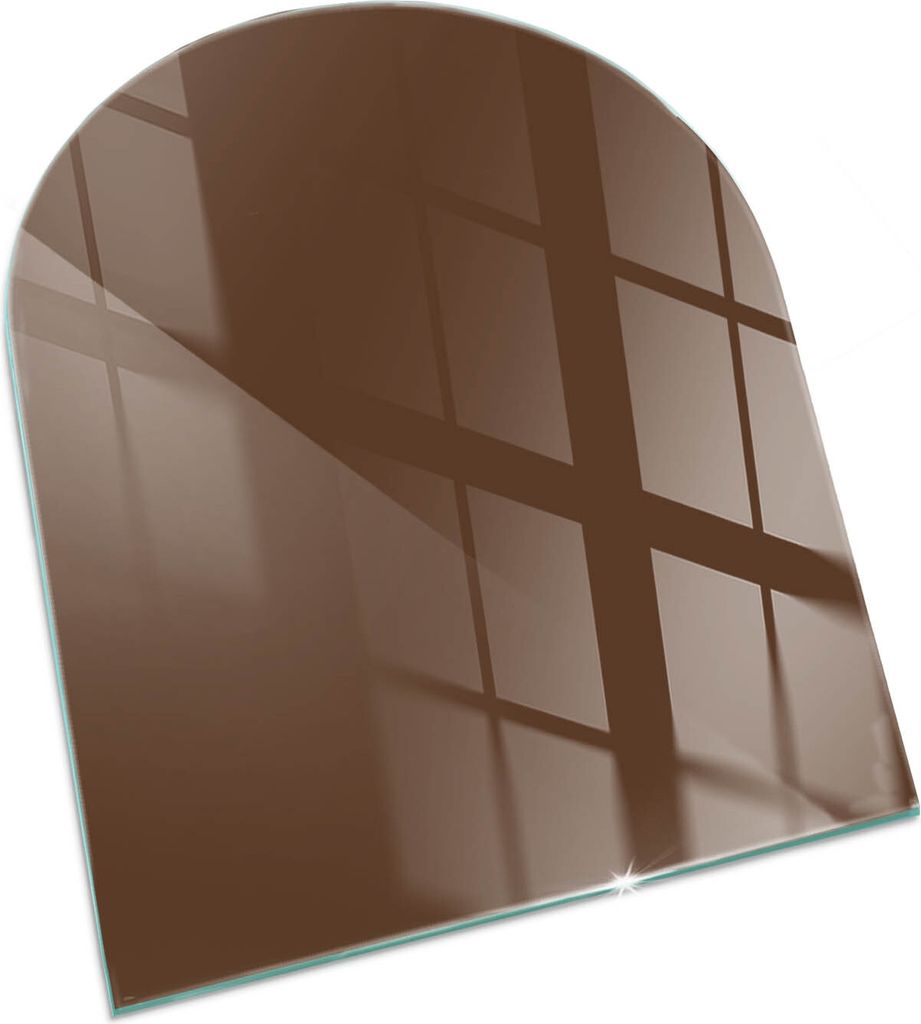 Farbe Braun – Glasbodenplatte für – Kaminofen – Kaminplatte Glas – Schutzglas – Funkenschutzplatte –Glasbodenplatte Feuerfeste – Hit...