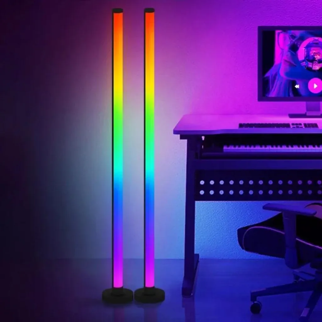 Lampadaire sur pied LED RGB multicolore - Lot de 2 colonnes lumineuses