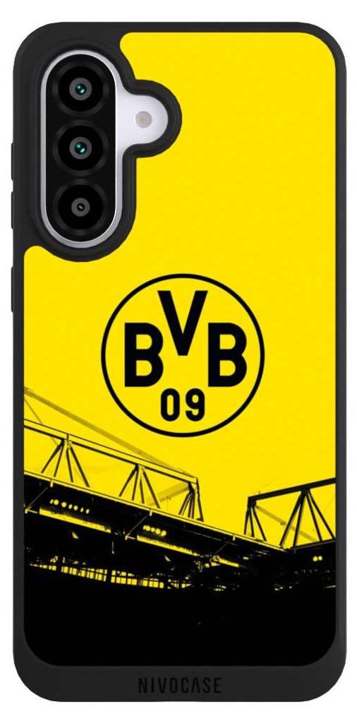 NIVOCASE Handyhülle für Samsung Galaxy A56 5G Hülle NIVOpure Case Schwarz BVB Borussia Dortmund Fanartikel