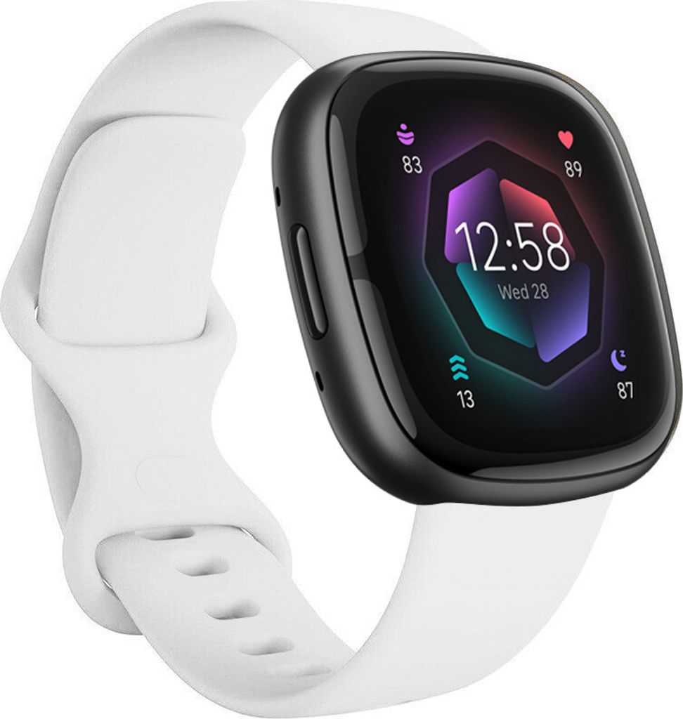 Strap-it Fitbit Sense 2 Silikonarmband (Weiß) - Große: S/M Produktbild 
