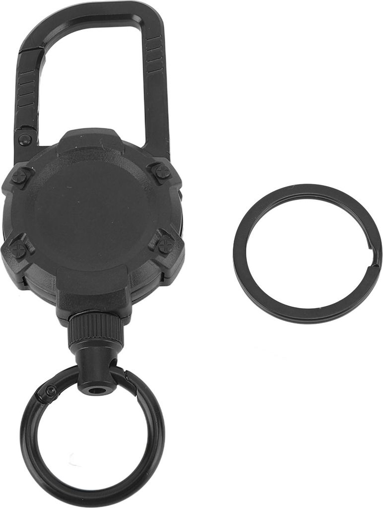 Magnetisch einverrückter Schlüsselbund Edelstahldraht Easy Pull Schnalle Carabiner Schlüsselkette Schwarz schwarz