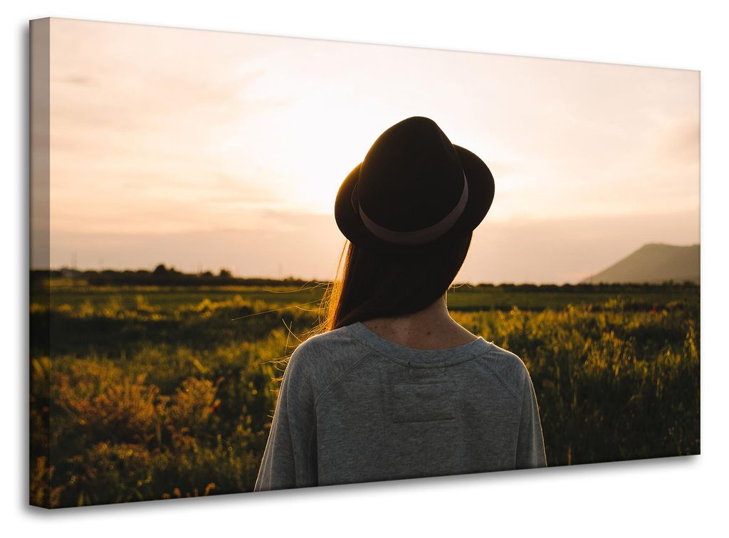 Leinwanddruck Natur Frau mit Hut 100x60