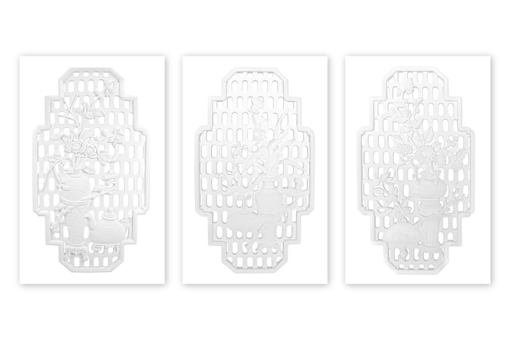 Wandornament | vorgrundiertes schlagfestes Polyurethane | Bild | Klassisch | Verzierung | weiß | Polyurethan| Hexim Perfect | 800 x 450 mm | K4040