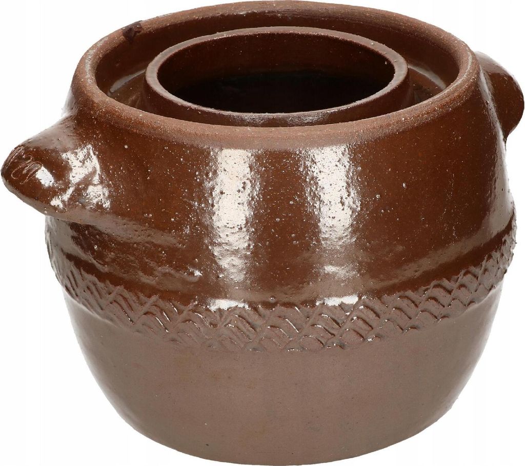 KOTARBAU Keramik Gärtopf Gurkentopf mit Deckel Sauerkrauttopf Tontopf 5L