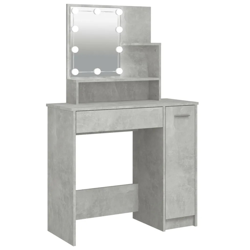 Toeletta SYFAX Grigio Cemento 86cm | Mobile Trucco per Camera Piccola