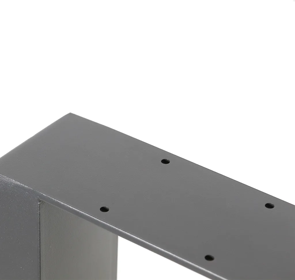 Patins de Table en Acier 40x43 cm avec Protections Sol - Finition Grise