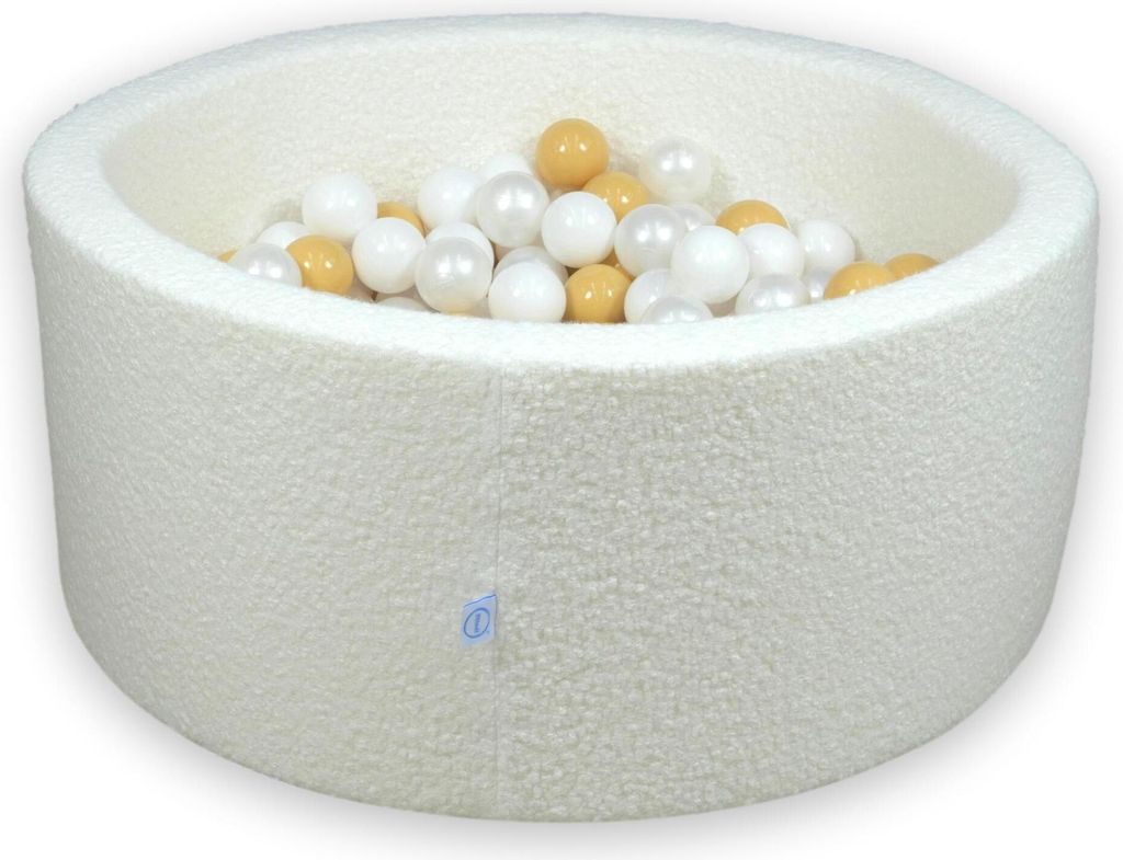 Dry Pool 90x40 Boucle White 300 Bälle: weiß, perlmutt, beige