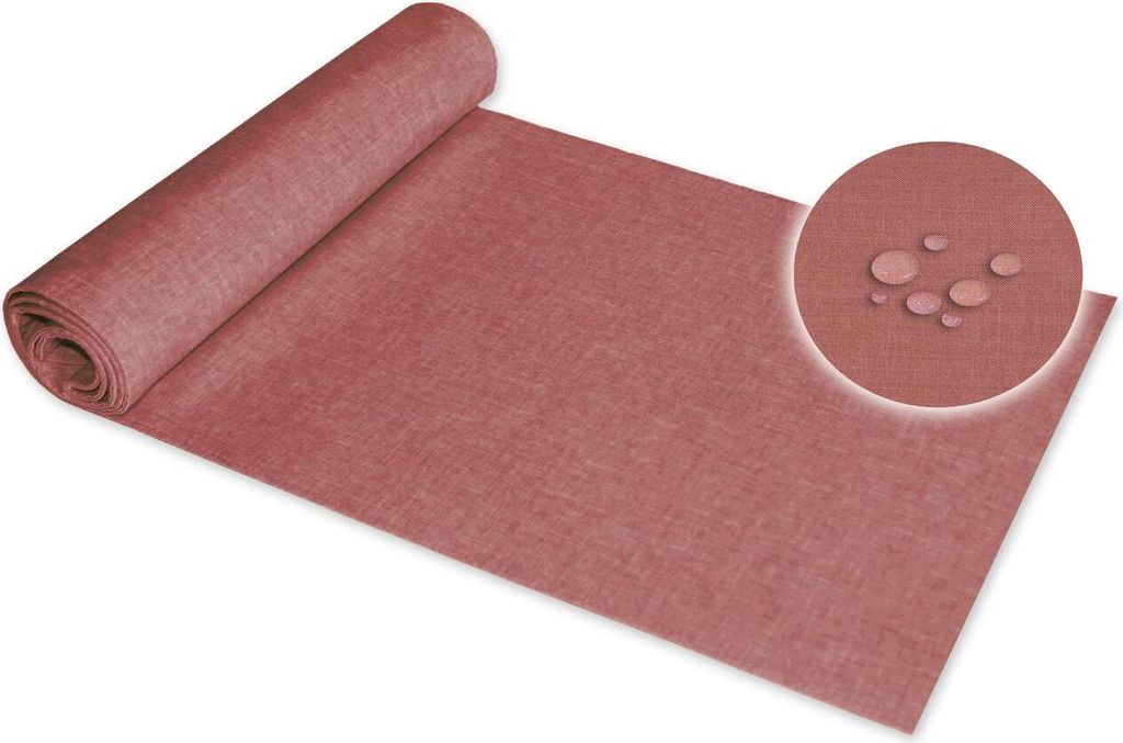 Tischläufer 40x100 cm altrosa Leinenoptik beschichtet Lotuseffekt Tischband Mitteldecke
