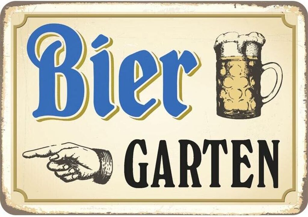 Kulthänger Blechschild Biergarten KH 056 Produktbild 