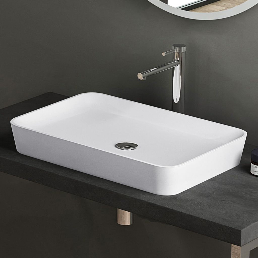 doporro Lavabo da Appoggio 60x40x9 cm in Solid Surface Immagine del prodotto 