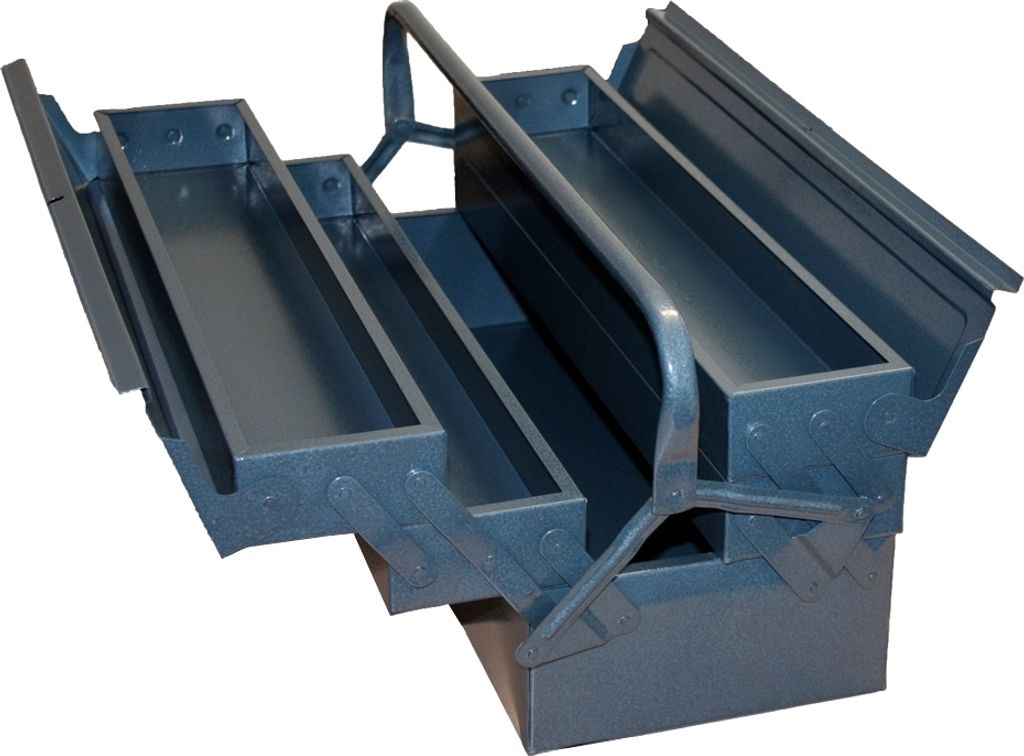 Stahlblech-Werkzeugkasten, 5-teilig, blau