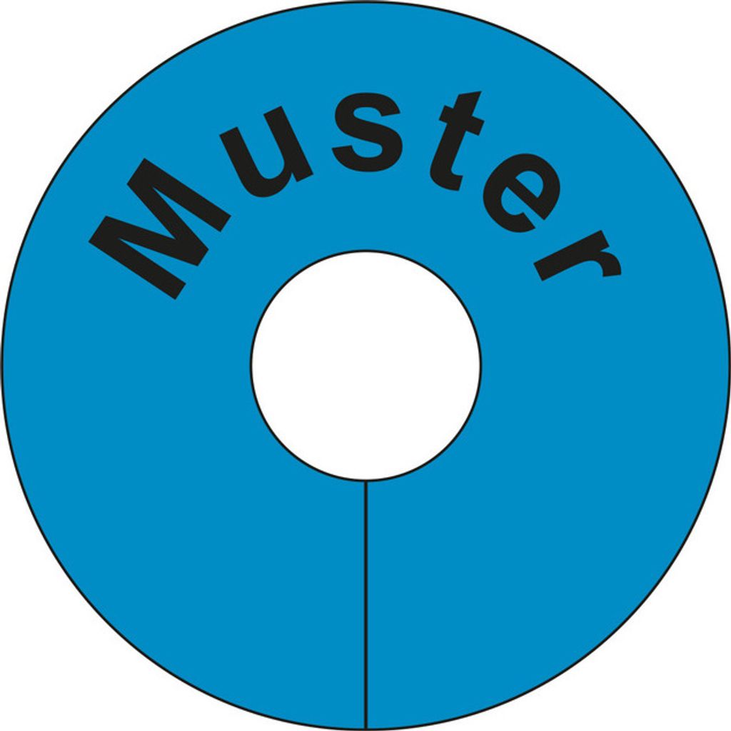 Stabile PVC-Prüfsignale in 8 Varianten für Gitterboxen oder Regale, Beschriftung Muster, Blau, Verpackungseinheit: 1 P/10