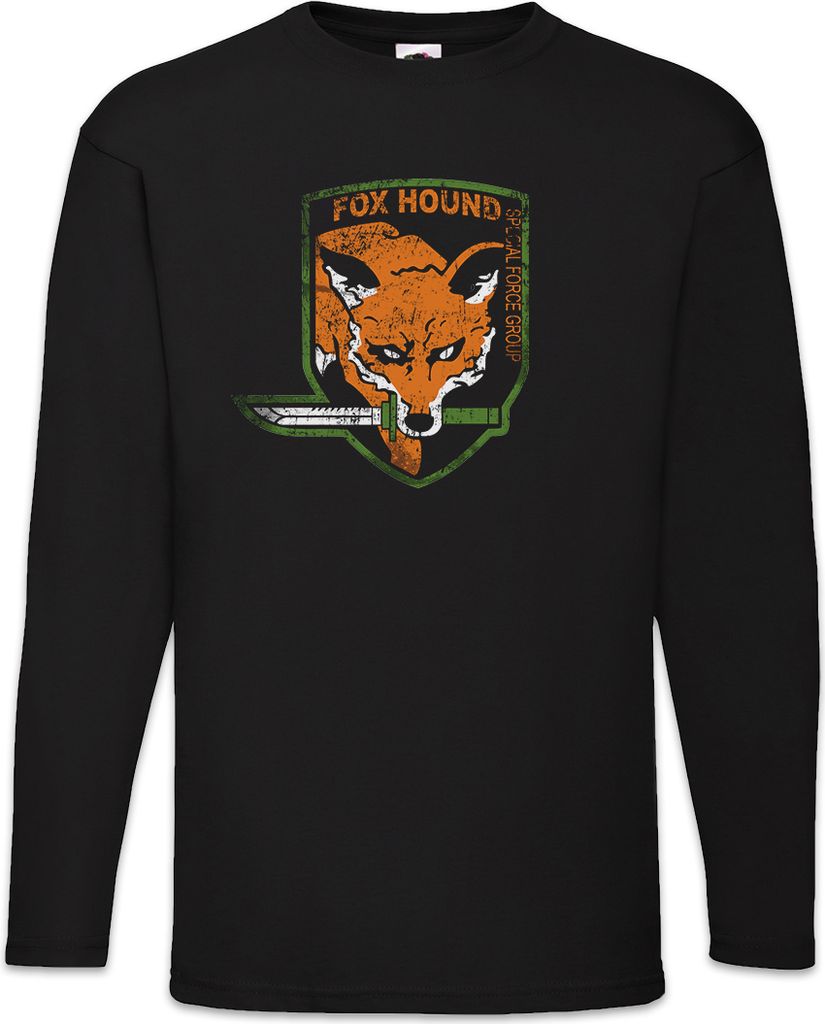 Urban Backwoods Foxhound Logo, Langarm T-Shirt, Farbe: Schwarz, Größe: S