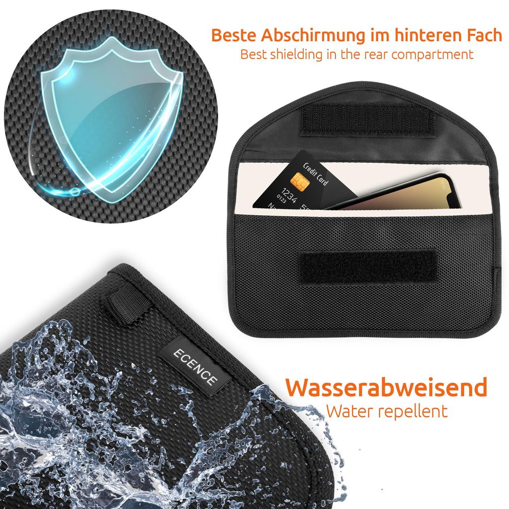 ECENCE 1x RFID Strahlenschutz-Tasche Handy