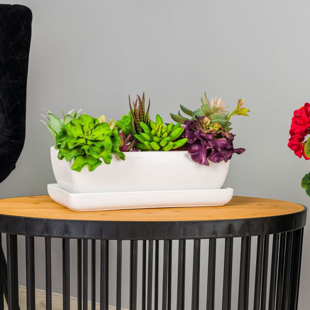 Blumentopf Blumenübertopf Dunkel grün Kaktenschale mit Produktbild 9