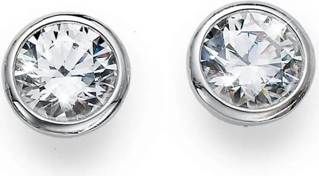 Boucles d'oreilles cristaux Basic 62072 - Finition argentée brillante