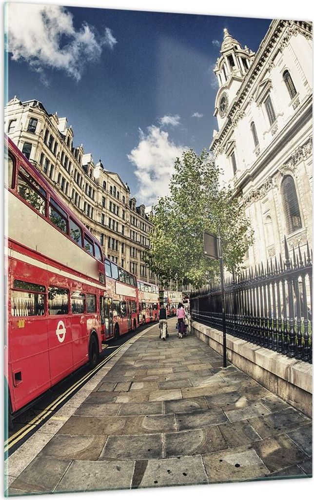 Bilder auf glas - Einteilig - Architektur London Stadt - 50x70cm - Glasbilder - Wandbilder - Bilder - zum Aufhängen bereit - Wanddekoration aus Gl...