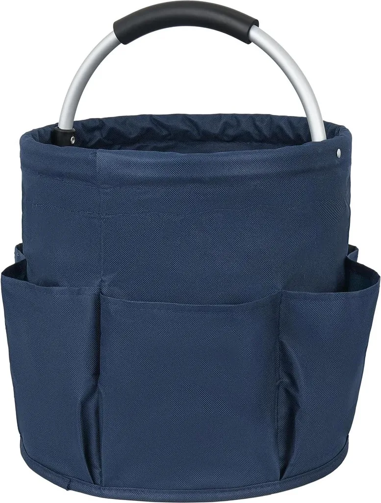 Bac de rangement pliable pour produits d'entretien ménager bleu