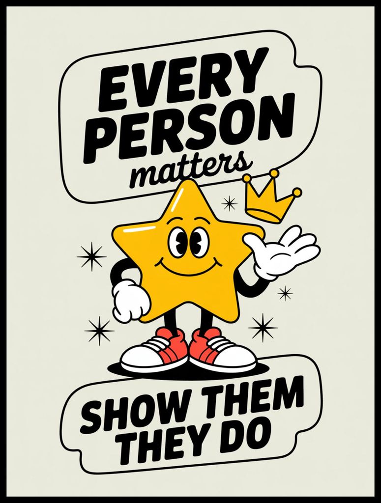 Poster 60x80cm Motivational Affirmation Retro Vintage Für das Wohnzimmer Every Person