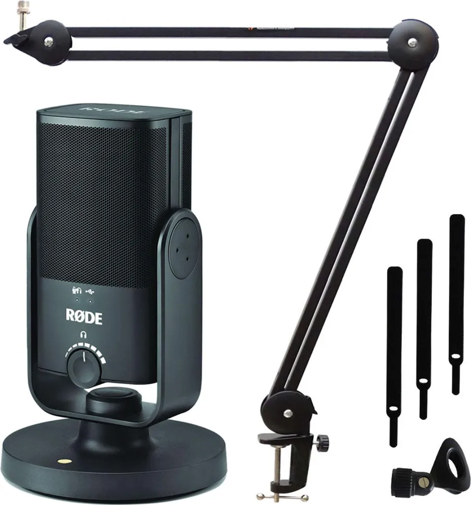 Microphone Rode NT-USB Mini Studio USB avec Bras de Bureau MS138