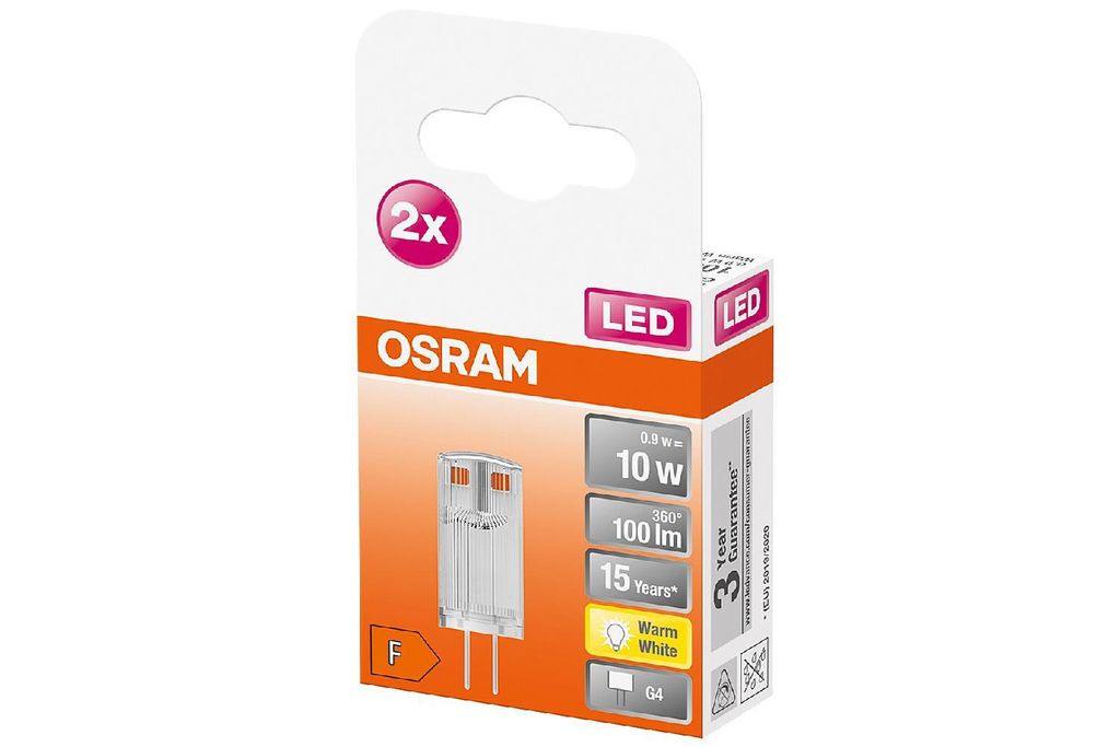 Osram PIN 10 320° 0.9 W/2700K G4 2PCS LED-Kapsel, Sockel Produktbild 