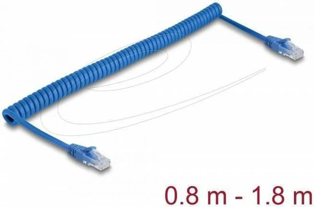 Câble Réseau Cat.6 UTP de 0,8m à Spirale - Connectique RJ45 Robuste