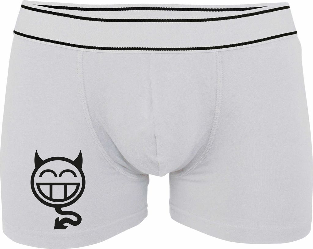 Boxershorts - Mann - Boxer-0023-man-white-v-XL - weiß - XL - vorn - TEUFELCHEN - lustiges Motiv - Spruch - Unterwäsche - Unterhose - Freizeit - l...