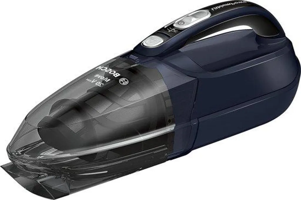 Petit aspirateur puissant bleu et noir avec variateur de puissance
