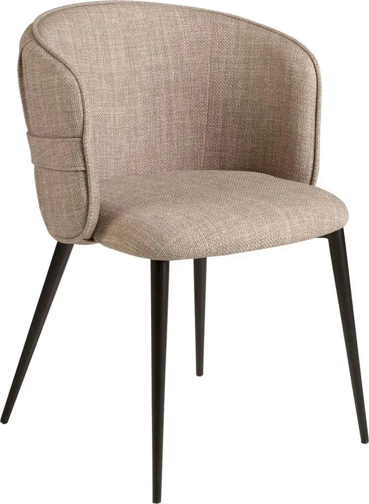 Angel Cerdá 4146 chaise en tissu marron design moderne et pieds en acier