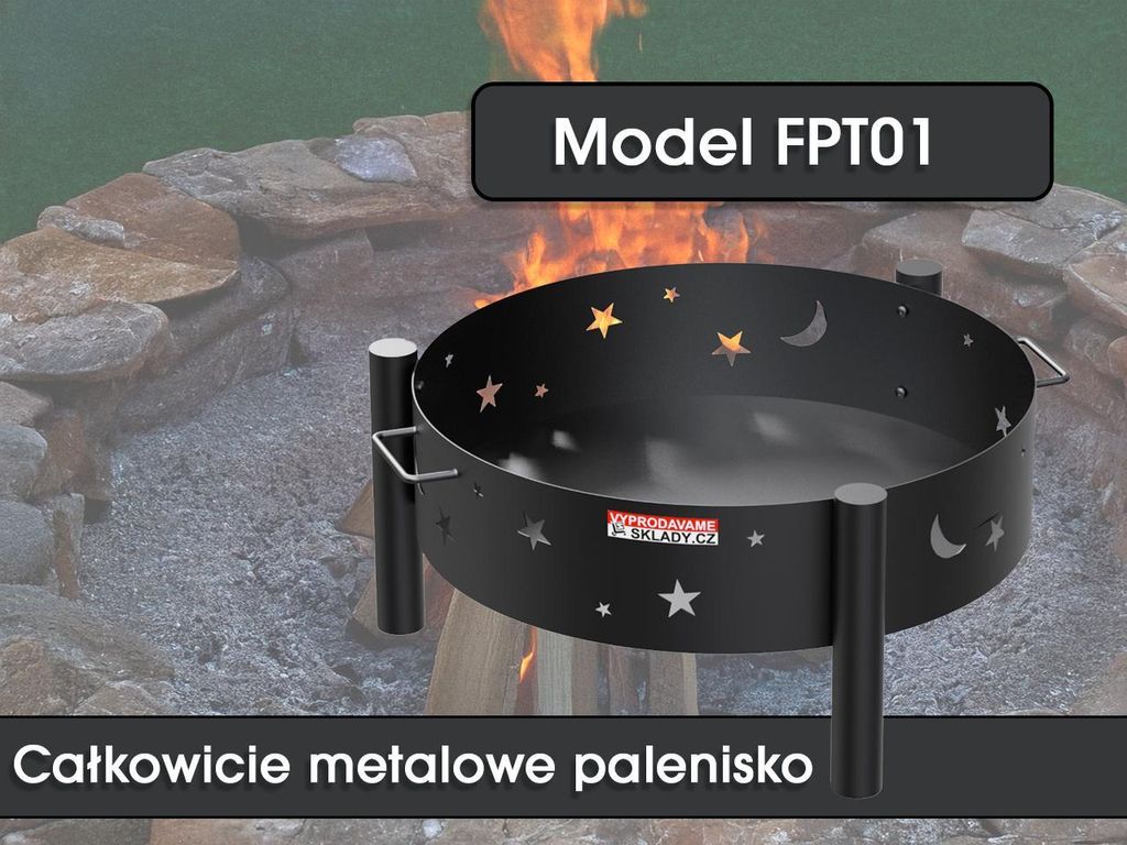 Całkowicie metalowy kominek FPT01, średnica 60 cm Zdjęcie produktu 