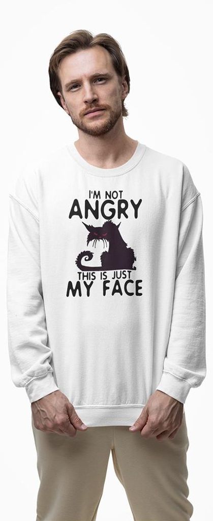 D&B Design Uni Pullover SWEB00022 My Face Weiß-Größe 2XL
