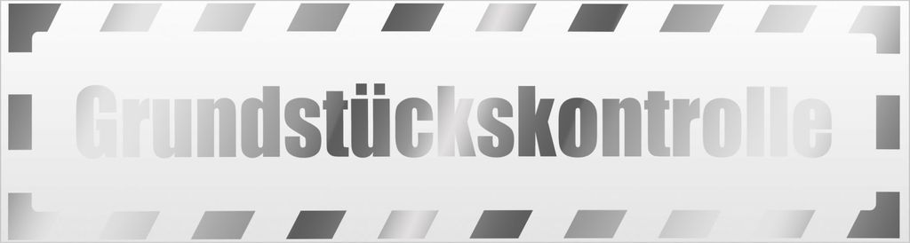 Kiwistar Grundstückskontrolle gestreift Magnetschild Schild magnetisch - 45cm Chrom - Magnetfolie für Auto PKW Kfz