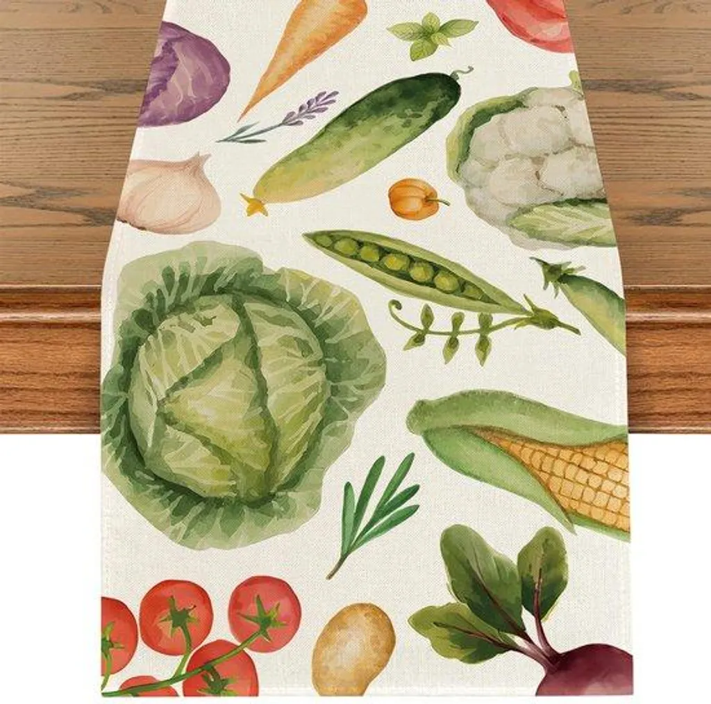 Décoration de table pour repas en terrasse - Chemin de table 180 cm