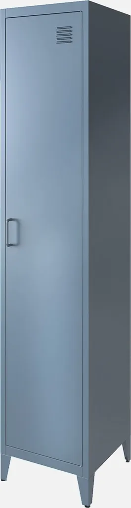 Armadio Industriale 4 Scomparti Blu Grigio | Arredo Loft Camera Letto