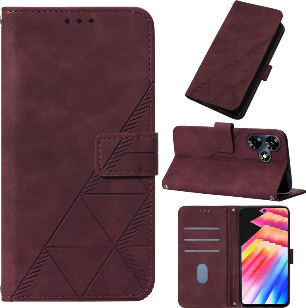 Custodia Infinix Hot 30 4G X6831 Rosso - Funzione Portafoglio e Stand