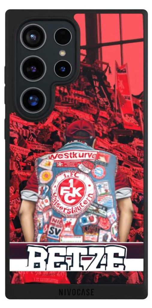 NIVOCASE Handyhülle für Samsung Galaxy S24 Ultra Hülle NIVOpure Case Schwarz 1. FC Kaiserslautern 1. FCK Offizielles Lizenzprodukt