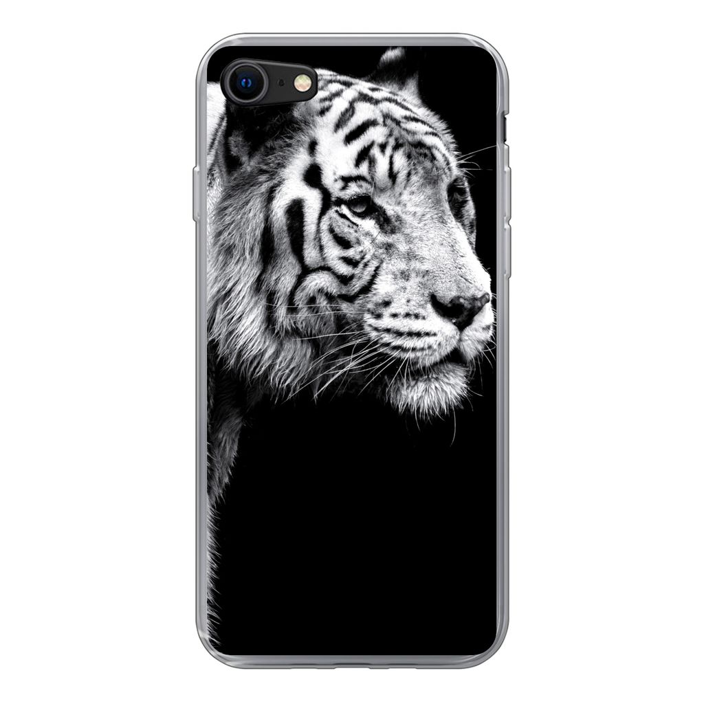 MuchoWow Handyhülle Schutzhülle Hülle für iPhone 8 Tiger - Wilde Tiere - Licht Silikon Softcase Handy Hülle - Schutzhaube