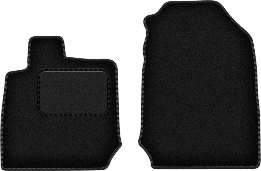 Velours-Fußmatten Vorne passend für Isuzu D-MAX III (Abholung, Bj. 2019-) – schwarz, passgenau, mit Befestigungen set 2 Stk. - STANDARD