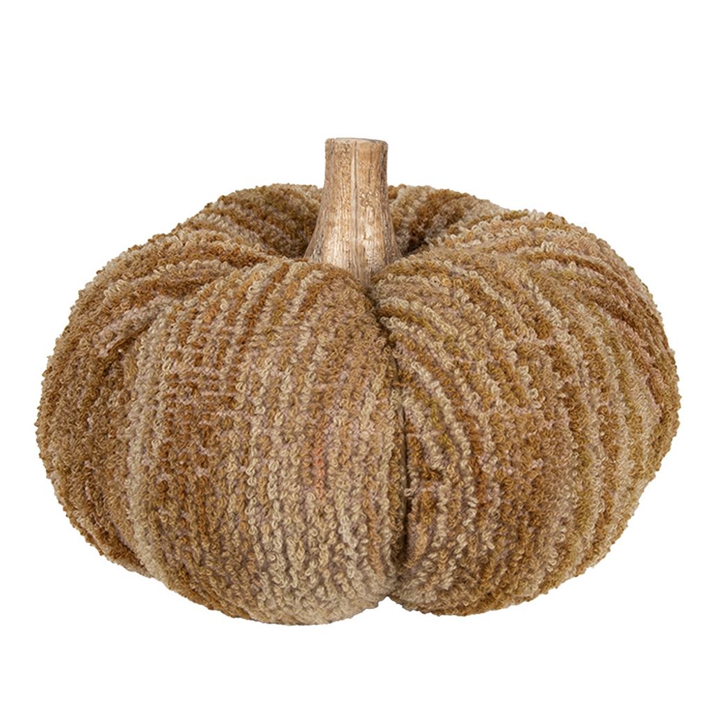 Clayre & Eef Dekoration Kürbis Ø 20x14 cm Braun Polyester