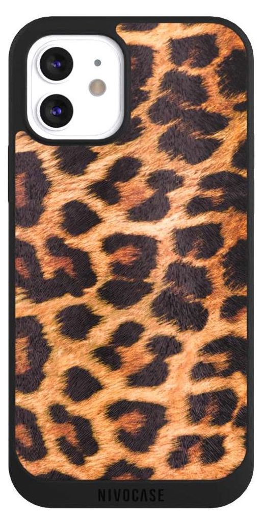 NIVOCASE Handyhülle für Apple iPhone 12 Hülle NIVOpure Case Schwarz Animalprint Fell Leopard