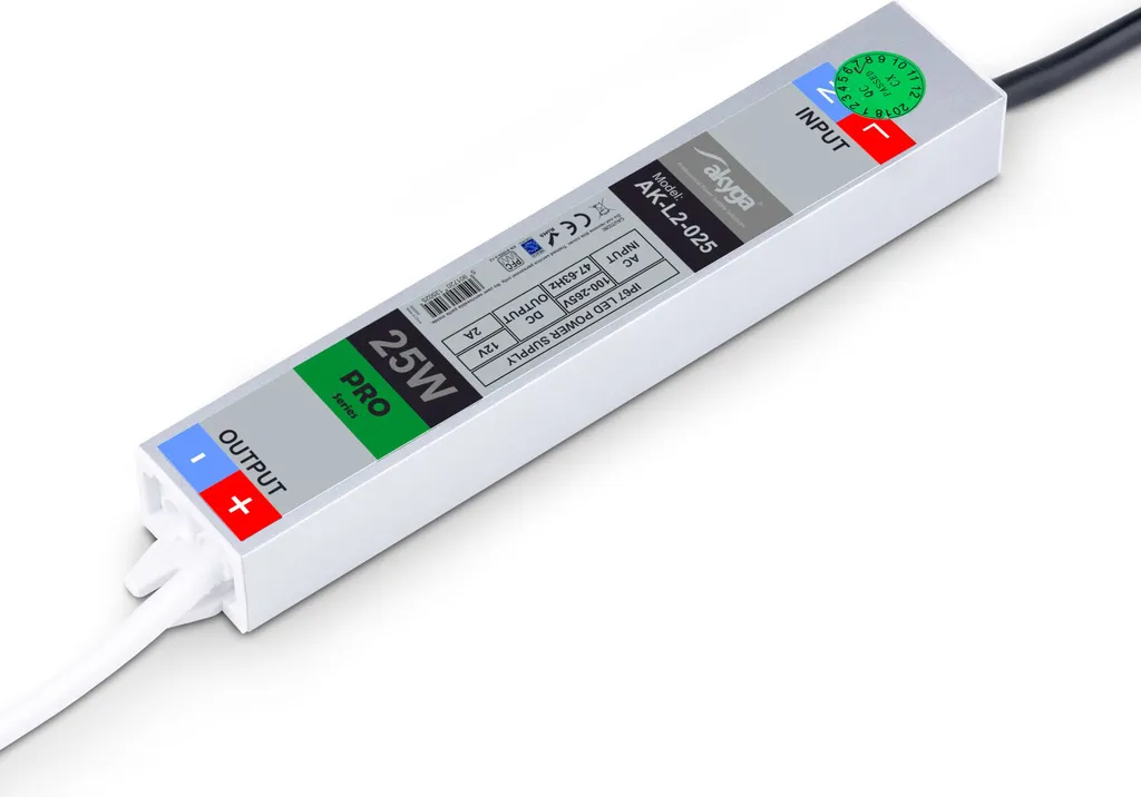 Alimentatore LED Akyga AK-L2-025 12V 2A - Tecnologia Pro IP67 25W